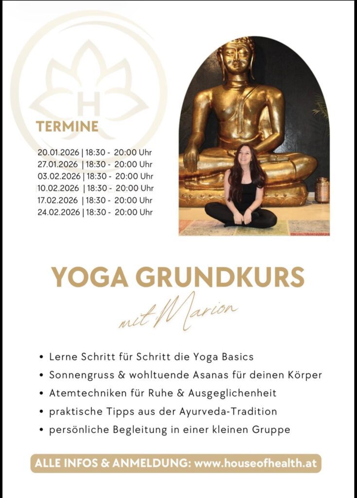 Flyer Grundkurs Yoga House of Health